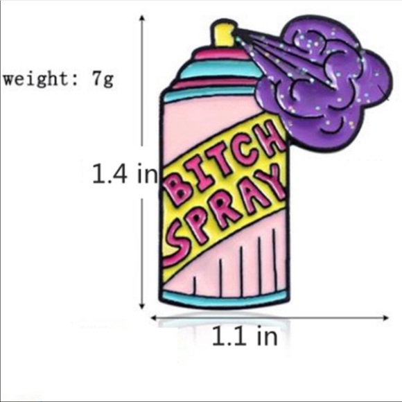 NEW BITCH SPRAY ENAMEL PIN - Picture 2 of 2